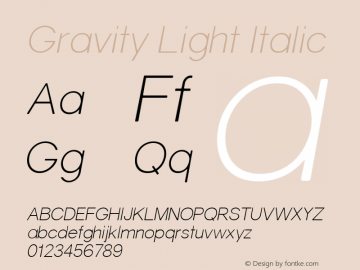 Gravity Light Italic 1图片样张