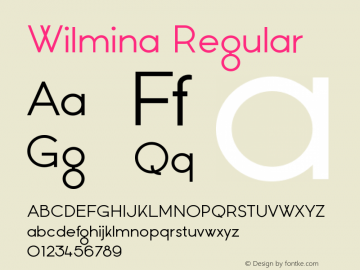 Wilmina Regular Version 1.001 Font Sample