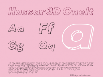 Hussar3D OneIt Version 0.11 Font Sample