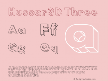 Hussar3D Three Version 0.11 Font Sample