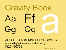 Gravity Book 1 Font Sample