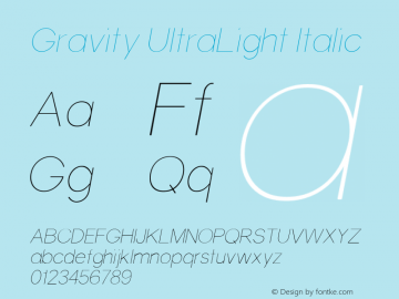 Gravity UltraLight Italic 1图片样张