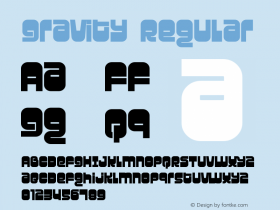 Gravity Regular Macromedia Fontographer 4.1.3 1/27/01 Font Sample