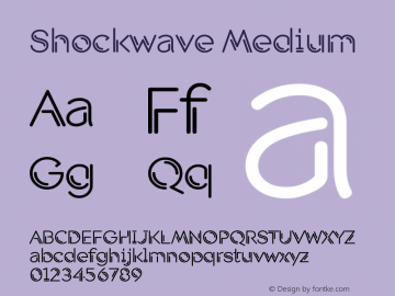 Shockwave Medium Version 001.000 Font Sample