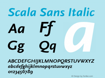 Scala Sans Italic 001.000 Font Sample