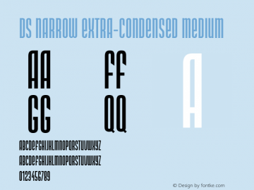 DS Narrow Extra-condensed Medium Version 1.0; 2001; initial release图片样张