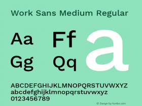 Work Sans Medium Regular Version 1.400图片样张