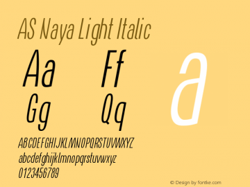 AS Naya Light Italic Version 1.000图片样张