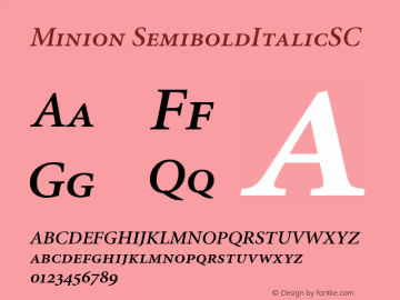Minion SemiboldItalicSC Version 001.001图片样张