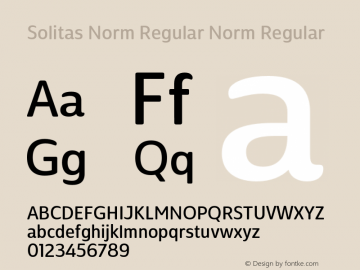 Solitas Norm Regular Norm Regular 1.000 Font Sample