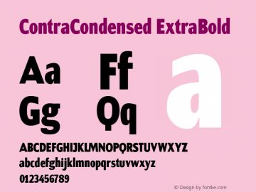 ContraCondensed ExtraBold Version 1.000 Font Sample