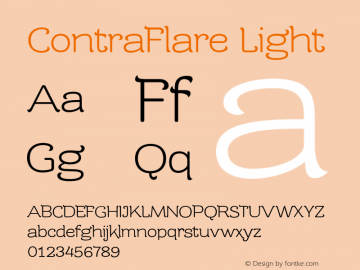 ContraFlare Light 1.000 Font Sample