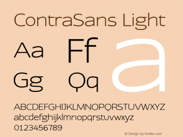 ContraSans Light 1.000 Font Sample