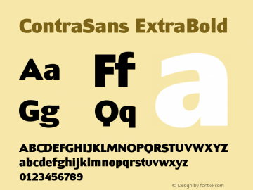 ContraSans ExtraBold Version 1.000 Font Sample