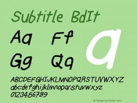 Subtitle BdIt Version 1.21 Font Sample