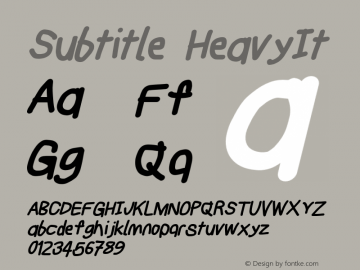 Subtitle HeavyIt Version 1.21 Font Sample