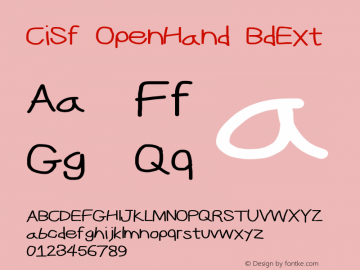 CiSf OpenHand BdExt Version 0.7892 Font Sample