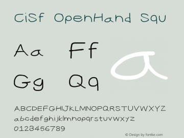 CiSf OpenHand Squ Version 0.7892 Font Sample