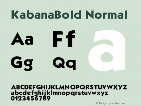 KabanaBold Normal 1.0 Wed Nov 18 09:33:25 1992 Font Sample
