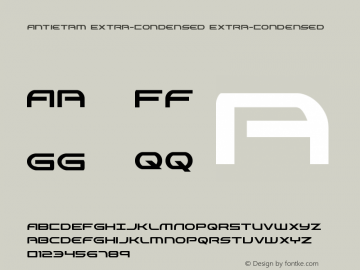 Antietam Extra-Condensed Extra-Condensed Version 1.0; 2015 Font Sample