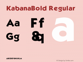 KabanaBold Regular v1.0c Font Sample