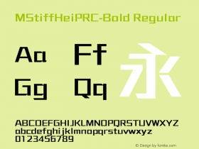 MStiffHeiPRC-Bold Regular Version 1.00 Font Sample