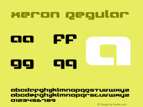 Xeron Regular Version 1.0; 2001 Font Sample