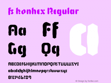 fs konhex Regular Version 1.0 Font Sample