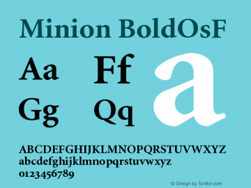 Minion BoldOsF Version 001.001图片样张