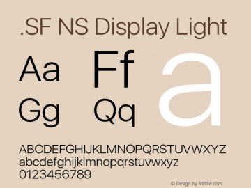 .SF NS Display Light 11.0d39e1 Font Sample