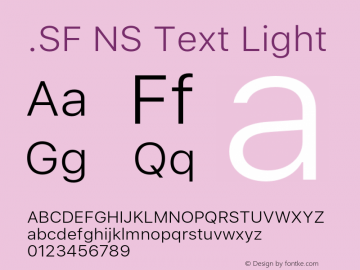 .SF NS Text Light 11.0d54e1 Font Sample