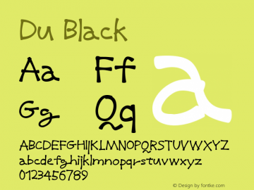 Du Black Version 1.000 Font Sample