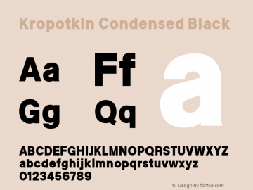 Kropotkin Condensed Black Version 1.001图片样张