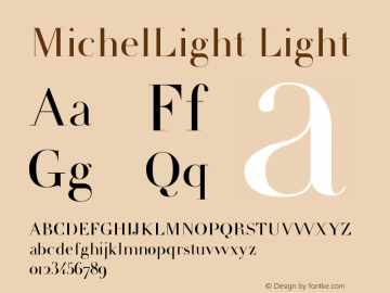 MichelLight Light Version 1.0 Font Sample