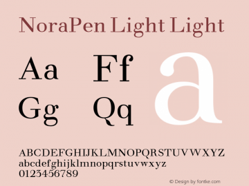 NoraPen Light Light Version 1.000 Font Sample