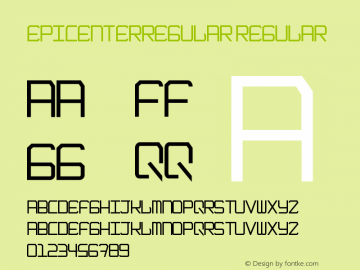 EpicenterRegular Regular Version 1.00 July 25, 2015, initial release Font Sample