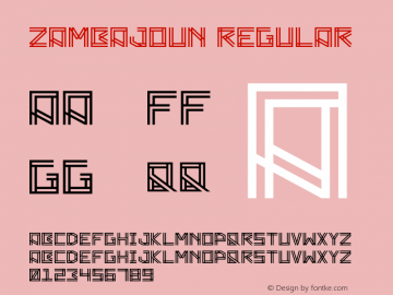 Zambajoun Regular Version 1.00 Font Sample