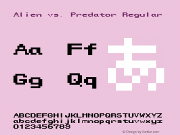 Alien vs. Predator Regular Version 1.0 Font Sample