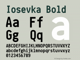 Iosevka Bold r0.0.6; ttfautohint (v1.3) Font Sample