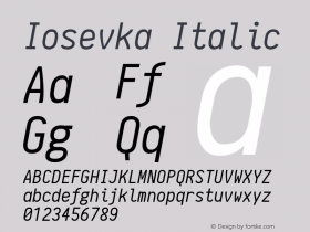 Iosevka Italic r0.1.0; ttfautohint (v1.3)图片样张