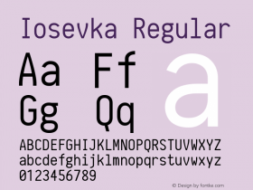 Iosevka Regular r0.1.7; ttfautohint (v1.3) Font Sample