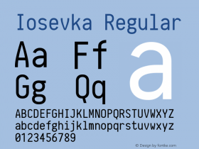 Iosevka Regular r0.1.12; ttfautohint (v1.3) Font Sample