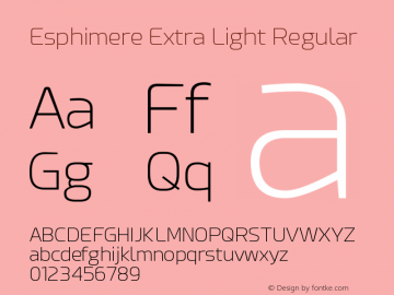 Esphimere Extra Light Regular Version 1.00 August 1, 2015, initial release图片样张