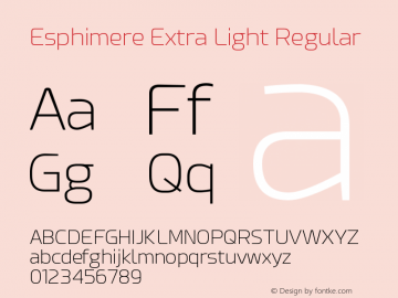 Esphimere Extra Light Regular Version 1.00 August 6, 2015, initial release图片样张