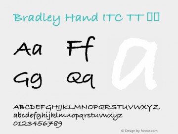 Bradley Hand ITC TT 粗体 10.0d1e1图片样张