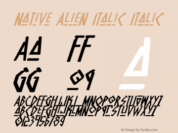 Native Alien Italic Italic 1 Font Sample