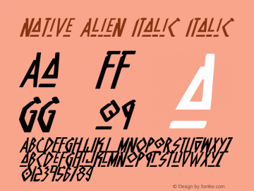 Native Alien Italic Italic 1 Font Sample