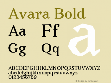 Avara Bold Version 001.000图片样张