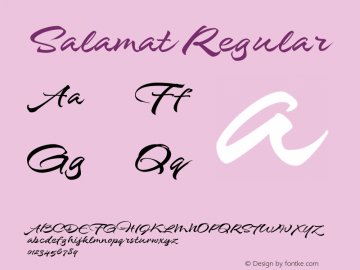 Salamat Regular Version 1.000 wf Font Sample