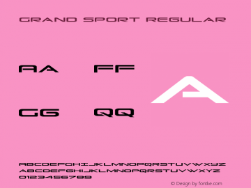 Grand Sport Regular Version 1.0; 2015 Font Sample